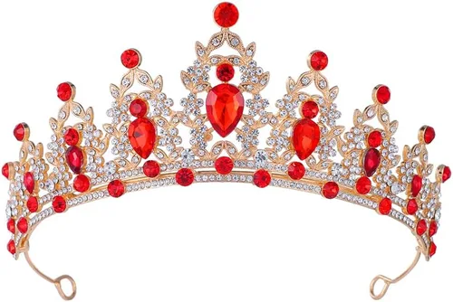 Vista 8 de Tiaras y coronas de cristal para mujeres y niñas, tiara de boda con joyas para novia, cumpleaños, cosplay