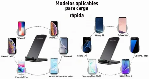 Vista 7 de Soporte de cargador inalámbrico rápido para Samsung Galaxy S25 S24 S23 S22 Ultra/S21/Note 20/S20/S10+/S10e/S9/S8+/S7 Edge Note 9/8 Qi Base de carga
