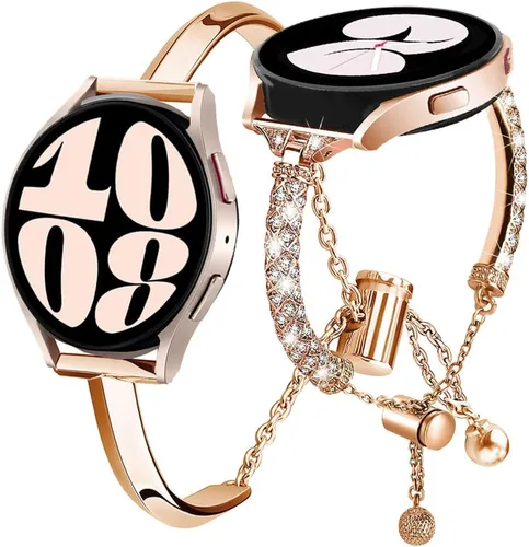 Vista 16 de DEALELE Bandas compatibles con Samsung Galaxy Watch 6/6 Classic / 5/5 Pro / 4/4 Classic / 3 1.614 in / Active 2, pulsera de repuesto de metal con 1#