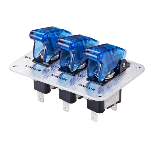 Vista 2 de DC 12 V set de interruptores con indicador LED para autos de carrera, Azul