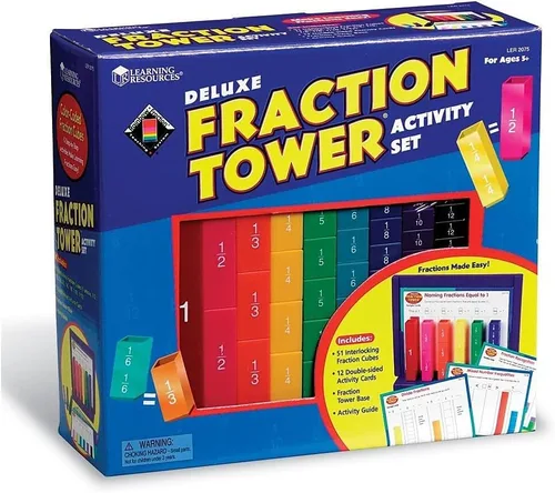 Vista 3 de Learning Resources - Juego de actividades de torre de fracción de lujo