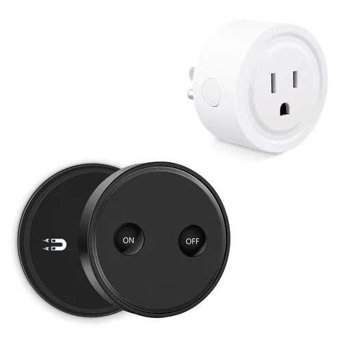 Vista 10 de LoraTap Mini adaptador de enchufe de salida de control remoto, interruptor de luz inalámbrico de rango de 656 pies para electrodomésticos,