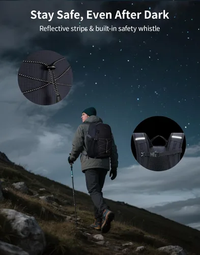 Vista 6 de ECOHUB Mochila pequeña de senderismo para hombres y mujeres, mochilas de viaje ligeras de 20 litros, resistentes al agua, para acampar, ciclismo