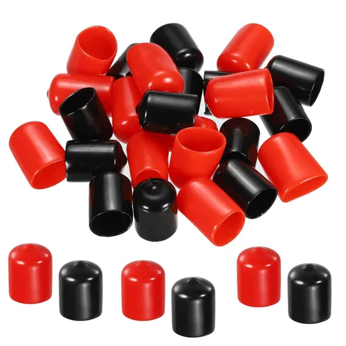Vista 47 de MECCANIXITY 50 unids tapas de goma Surtido de 0.079 in PVC vinilo tornillo rosca protector para tornillo tornillo negro rojo