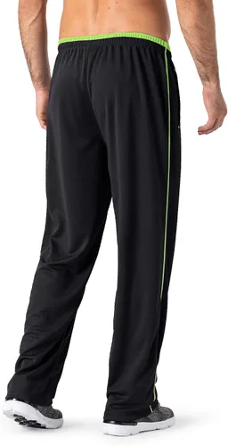 Vista 2 de Magnivit - Pantalones deportivos ligeros para hombre, ajuste holgado, parte inferior abierta, de malla, atléticos, con bolsillos con cremallera