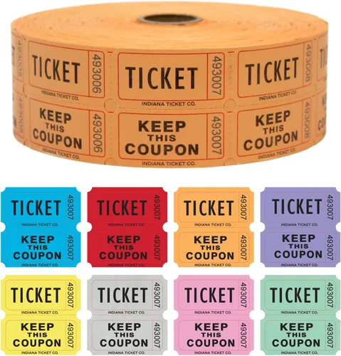 Vista 10 de INDIANA TICKET CO. 2000 boletos morados para rifas de doble rollo, boletos para rifas 50/50, entradas para eventos, carnavales, premios de puertas