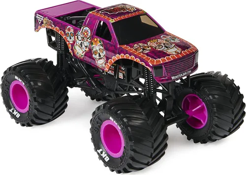 Vista 2 de Monster Jam - Camión monstruo oficial de Calavera, vehículo de colección fundido a presión, escala 1:24, juguetes para niños de 3 años en adelante