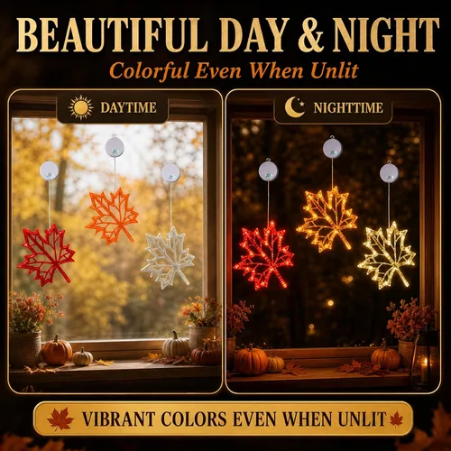 Vista 8 de LOLStar Fall Decor Window Lights 2026, Thanksgiving Decorations LED Lights