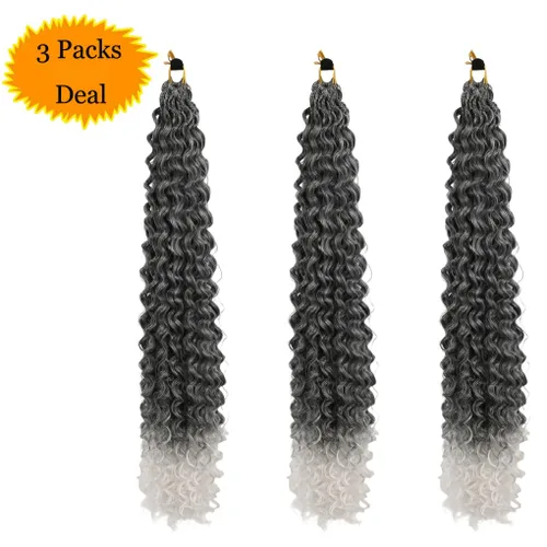 Vista 2 de 3 trenzas de ganchillo Passion Twist, cabello sintético preseparado para trenzar de 14 pulgadas, 3 paquetes de cabello trenzado pretrenzado