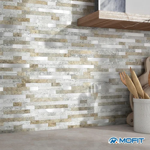 Vista 4 de MOFIT Azulejo de Respaldo de Ladrillo de Piedra 3D para Cocina Despegar y Pegar Azulejo de Pared Autoadhesivo, Pegatinas de Azulejos de Mosaico