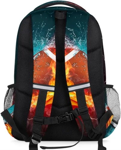 Vista 3 de Mochila personalizada con nombre para niños, adolescentes, deportes, béisbol, mochila personalizada de 16 pulgadas para niños, Fútbol americano