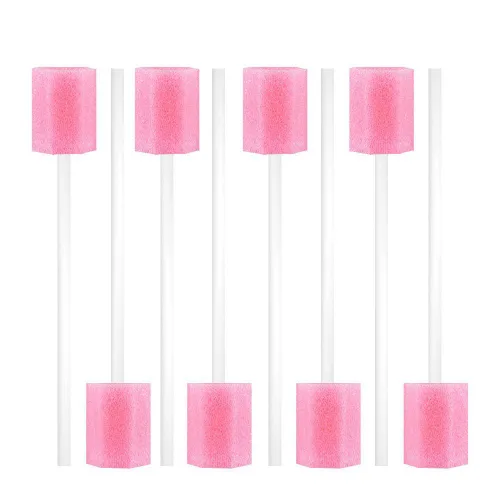 Vista 3 de Hisopos de limpieza dental desechables para cuidado bucal Esponja hisopos 100pcs/set (rosa)