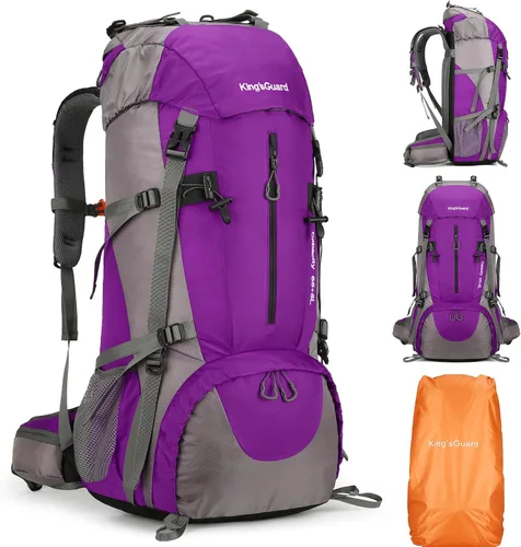 Vista 11 de Mochila de 70 L para Camping, Senderismo, Escalada al Aire Libre con Funda Impermeable para Lluvia