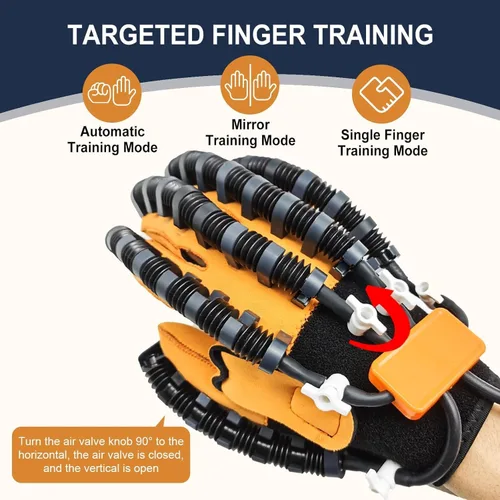 Vista 4 de Rehabilitation Robot Gloves, Finger Exerciser for Stroke Recovery Hand Glove Equipment Hand Function Rehabilitation, Adjustable Strength and