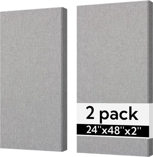 Vista 12 de Olanglab Paneles Acústicos Absorbentes de Sonido para Pared, Paquete de 2, Paneles de Amortiguación de Sonido de Fibra de Vidrio de 2'' 24''x48