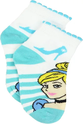 Vista 4 de Disney Princess Girls 6 pack Quarter Style Socks Set