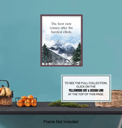 Vista 7 de Arte y Decoración Motivacional de Pared para Oficina - Pósters de Citas Positivas Inspiradoras 8x10 Pulgadas - Regalos de Ánimo - Decoración