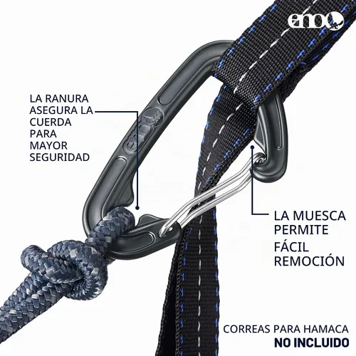 Vista 4 de ENO Eagles Nest Outfitters - Hamaca DoubleNest, portátil para dos Aqua Zafiro Ámbar