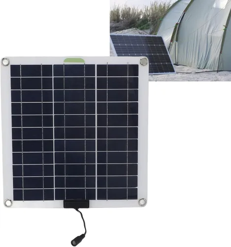 Vista 5 de Kit de panel solar de 200 W, controlador de carga solar con enchufe OBD, panel solar de energía portátil para automóvil, camión, barco, RV