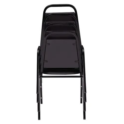 Vista 5 de National Public Seating NPS Serie 9100 Silla apilable de vinilo, Panther Black/Black, paquete de 4 (9110-B/4)