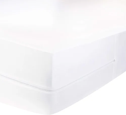 Vista 4 de Amazon Basics - Protector de colchón y base de colchón, impermeable, con cierre de cremallera, de 12 a 18 pulgadas de profundidad, tamaño Queen