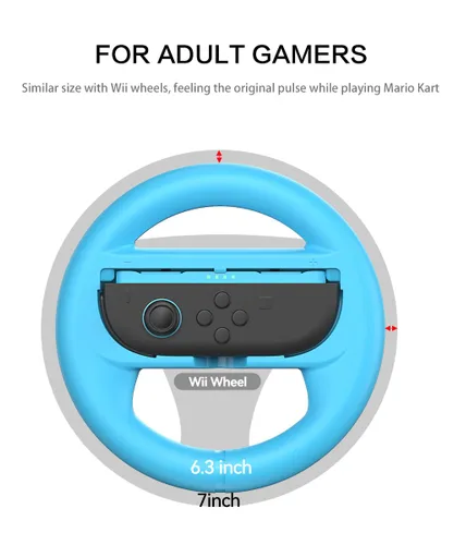 Vista 6 de GH Switch 2 Steering Wheel for Mario Kart World, Mario Cart Racing Wheel Accessories Compatible with Nintendo Switch 2, Joy Con Games Controller