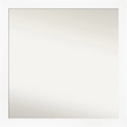 Vista 44 de Amanti Art Espejo de baño plateado para sobre el fregadero, espejo cuadrado de níquel cepillado de 30 x 30 pulgadas, marco moderno grande, se cuelga