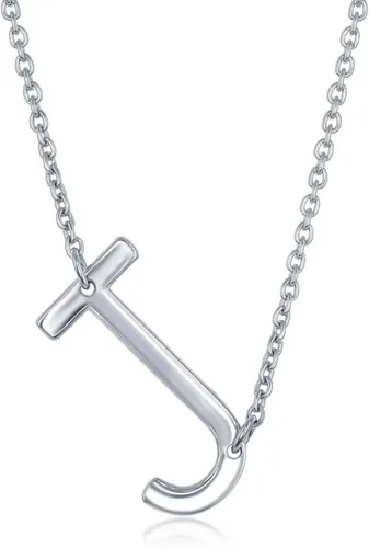 Vista 8 de Dainty Sideways Initial Necklace for Women – Sterling Silver or 14K Gold Plated 20mm Alphabet Letter Pendant