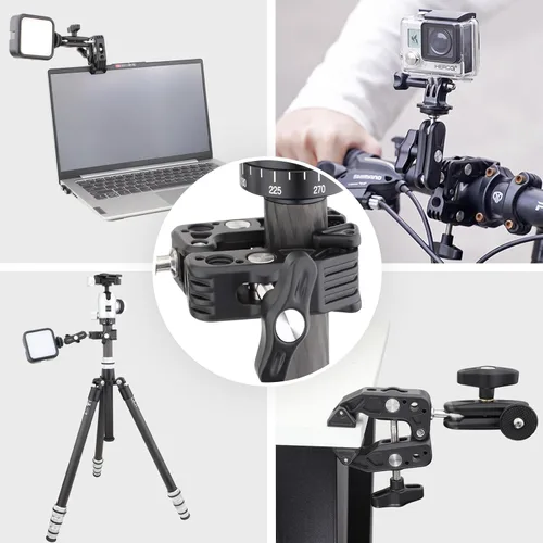 Vista 5 de Bicicleta Bicicleta Motocicleta Cámara Monitor Selfie Extensión Soporte para GoPro Hero 12 11 10 DJI Action 4 3 Insta360 X3, Abrazadera Universal