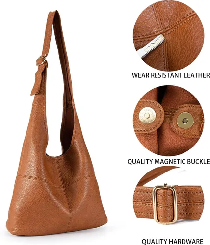 Vista 4 de Montana West - Bolso para mujer tipo hobo, ultra suave, plegable, con monedero