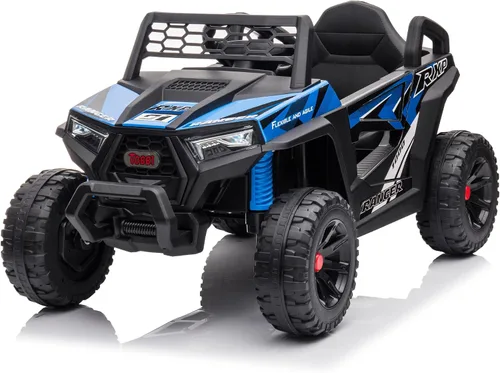 Vista 12 de TOBBI Camión de juguete eléctrico para niños de 12 V, UTV accionado para Verde fluorescente