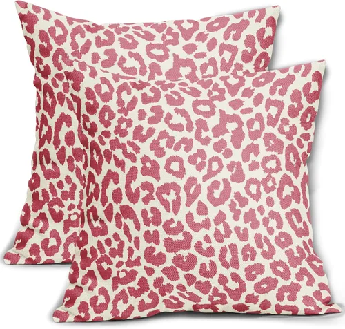 Vista 44 de Juego de 2 fundas de almohada con estampado de leopardo negro de 16 x 16 pulgadas, diseño de animal de guepardo, chinoiserie, fundas de almohada