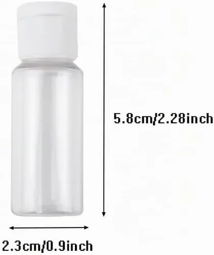 Vista 6 de 20 botellas de plástico con tapa abatible, dispensador vacío transparente, botellas de cosméticos recargables para champú, jabón corporal líquido