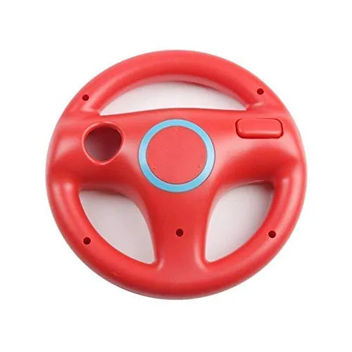 Vista 2 de GH Mario Kart 8 Steering Wheel Compatible with Nintendo Wii (Mario Red, 2 Pack), Racing Games Wheels for Wii (U) Remote Controller