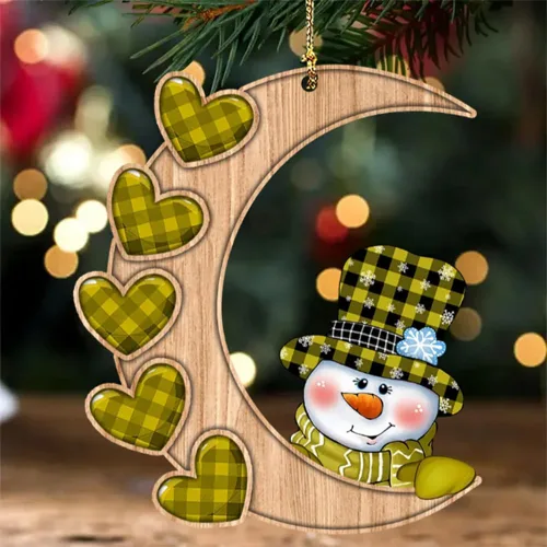 Vista 3 de Nana Grandma Sweet Heart Kids - Adorno de acrílico personalizado con forma de luna, para papá, mamá, abuela, abuela y papá, adorno navideño familiar