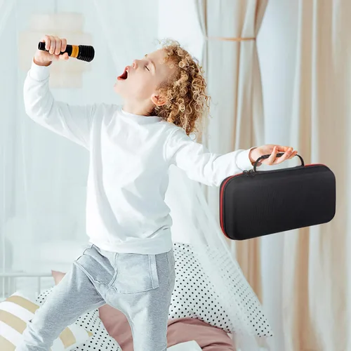 Vista 6 de Ciieeo Funda de micrófono inalámbrico acolchada EVA para 2 micrófonos de mano con protección de cremallera, bolsa de almacenamiento de viaje