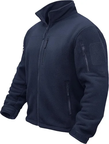 Vista 16 de TACVASEN - Chaqueta de forro polar para hombre, cremallera completa Verde militar
