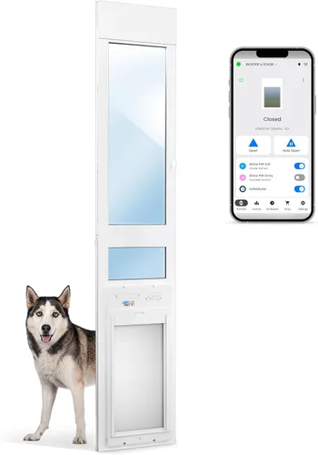 Vista 13 de Puerta enrollable automática Power Pet de la marca High Tech Pet - Panel motorizado enrollable para mascotas, control manual y de aplicación WiFi