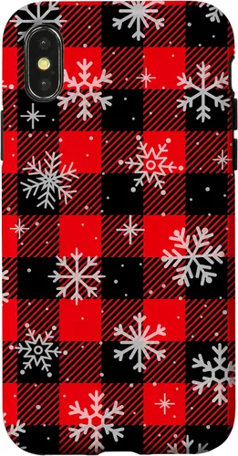 Vista 5 de iPhone 13 Copos de nieve caída nieve nieve Navidad invierno rojo cuadros caso