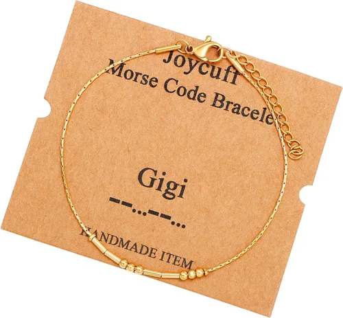 Vista 206 de JoycuFF Pulseras inspiradoras de código morse para mujeres, cuentas de plata, joyería con mantra de motivación, regalos para ella
