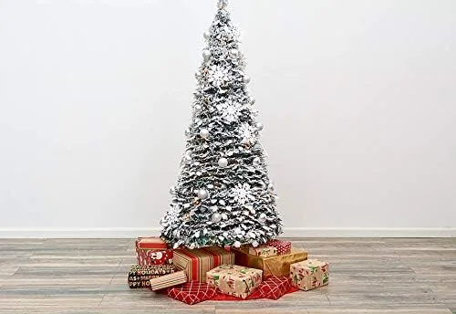 Vista 3 de Sharper Image Árbol de Navidad flocado blanco emergente de 6 pies