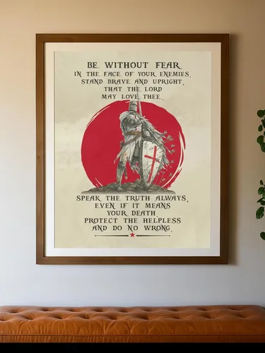Vista 6 de AMERICAN LUXURY GIFTS Be Without Fear Christian Armor of God Warrior - Decoración de pared inspiradora de fe para el hogar, oficina, iglesia, cueva