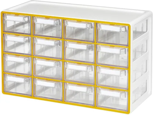 Vista 15 de Blue Ginkgo Gabinete grande de 12 cajones, organizador transparente apilable para hardware, cuentas, ladrillos de plástico, oficina y almacenamiento