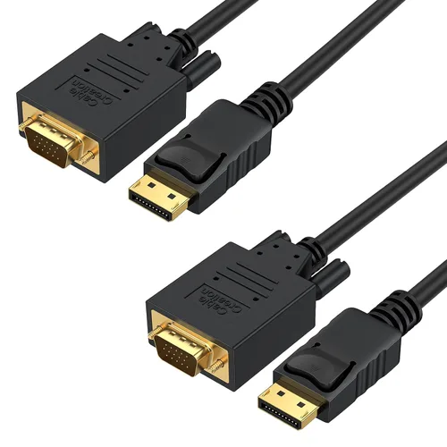 Vista 8 de CableCreation Cable Displayport a VGA de 6 pies, DisplayPort a adaptador VGA 1080P Chapado en oro 1080P @60Hz, cable DP macho estándar a VGA
