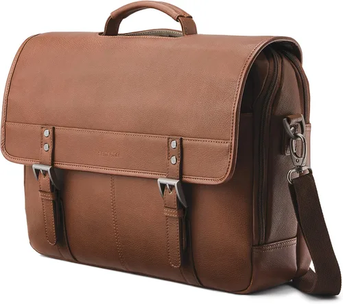Vista 7 de Samsonite Aleta de cuero clásico Negro