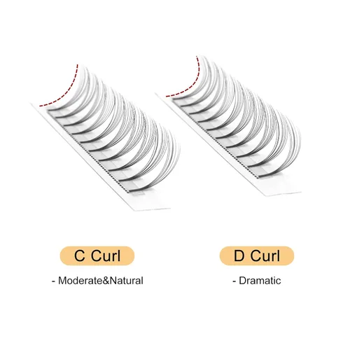 Vista 40 de QUEWEL Extensiones de Pestañas Prehechas en Ventilador, Extensiones de Pestañas Prehechas 3D de 0.07mm de Grosor, Rizado C, 8mm de Volumen
