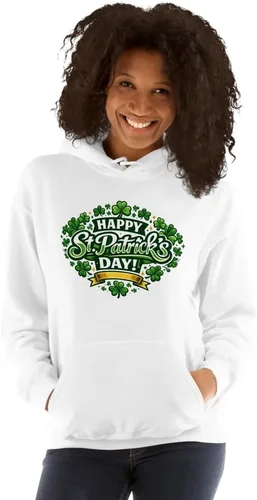 Vista 2 de Maydear Sudadera con capucha para hombre y mujer, diseño de trébol de la suerte