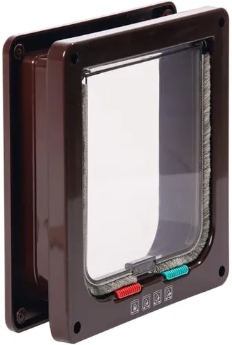 Vista 2 de Flamingo gato puerta 4 way brown-wall café