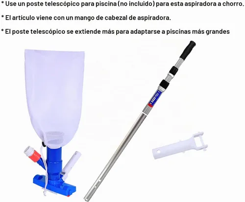 Vista 2 de Poolsupplytown - Aspirador de propulsión mini con escobilla, bolsa (no incluye brazo) para alberca, spa, jacuzzi, fuentes y jacuzzis de exterior