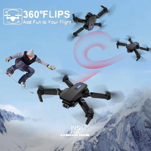 Vista 5 de Mini dron con cámara para adultos – Regalo de juguete de Navidad para principiantes de 15 años – Multirotores cuadricópteros RC UAV plegable